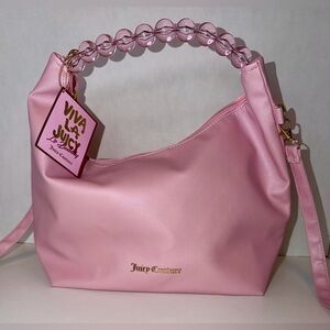 Juicy Couture Pink Shoulder Bag Beaded Handle Y2K Baguette Purse NWT
